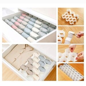 Drawer Organizer New in Box Set of 2 Boxes White Honeycomb